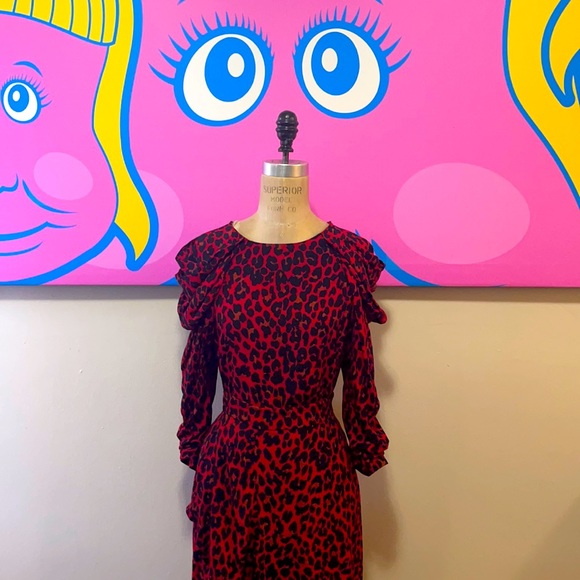 Zara Dresses Zara Red Black Animal Print 2 Piece Dress Poshmark